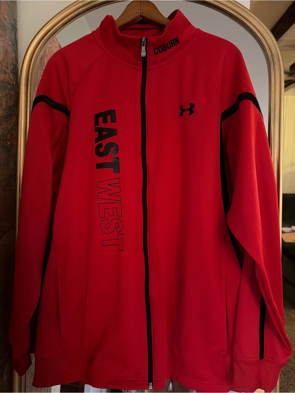 Under Armour Red Performance Full-Zip Jacket with Black Accents